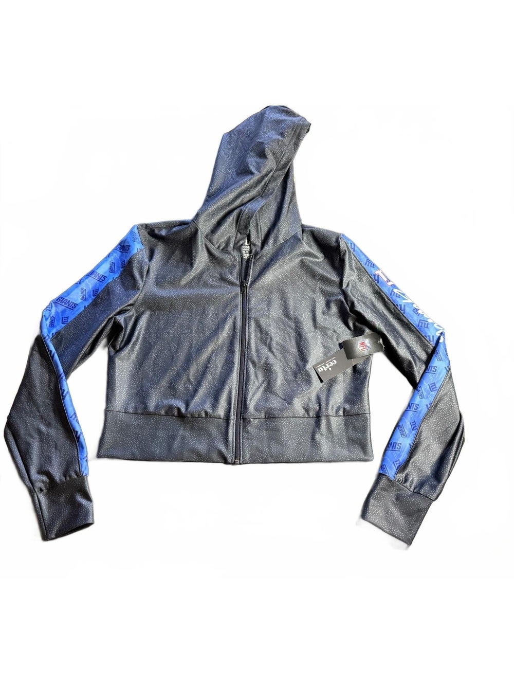 NFL New York Giants women’s crop full zip up hoodie lightweight team jacket